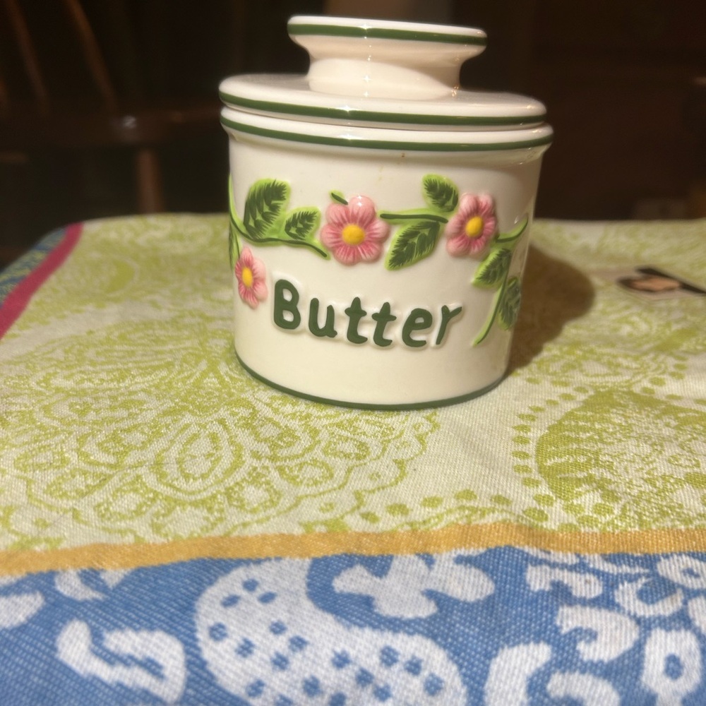 Classic ceramic Butter Bell, raised painted wording BUTTER in French & English - Picture 3 of 12